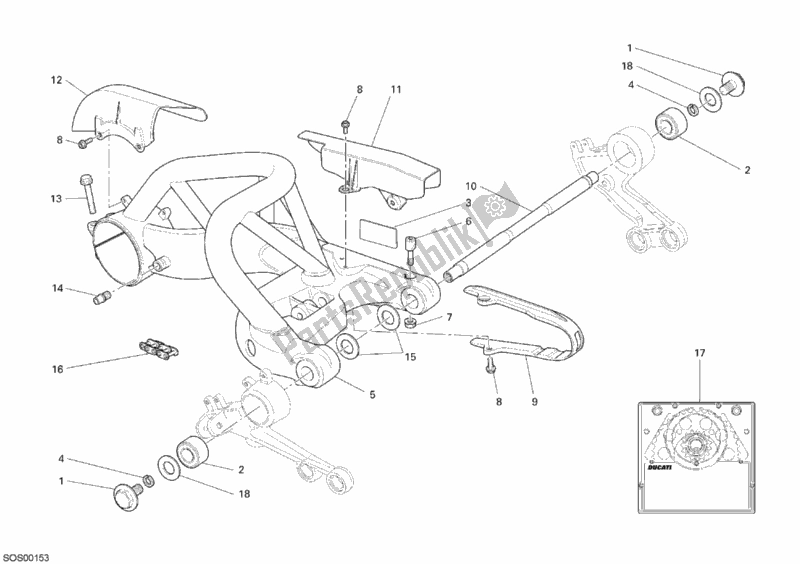 Todas as partes de Braço Oscilante do Ducati Monster S2R 1000 2007
